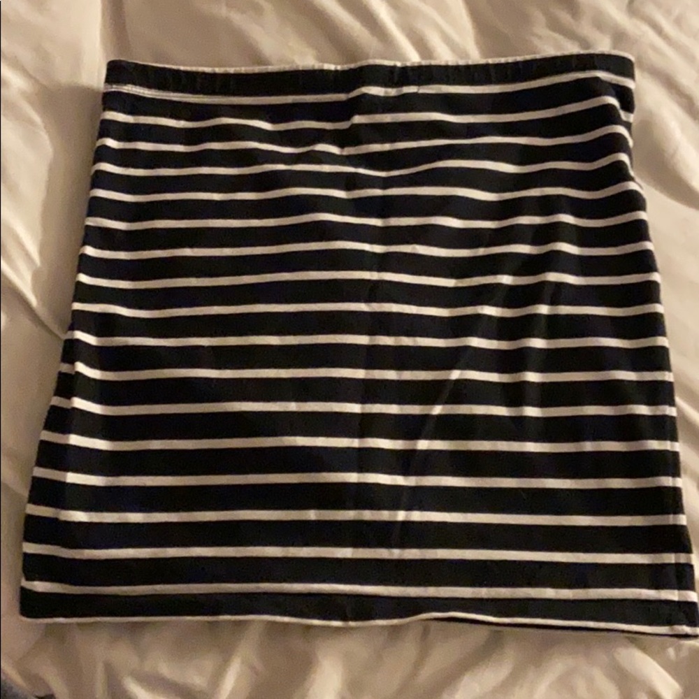black + white mini skirt